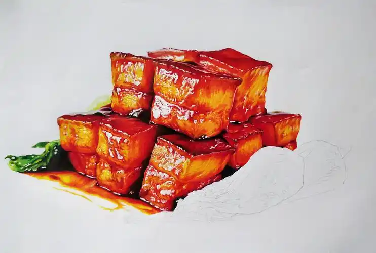 油性彩铅画《馋》