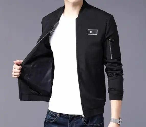 秋冬外套男韩版潮流修身帅气春秋男士褂子纯色外衣服薄款棒球夹克