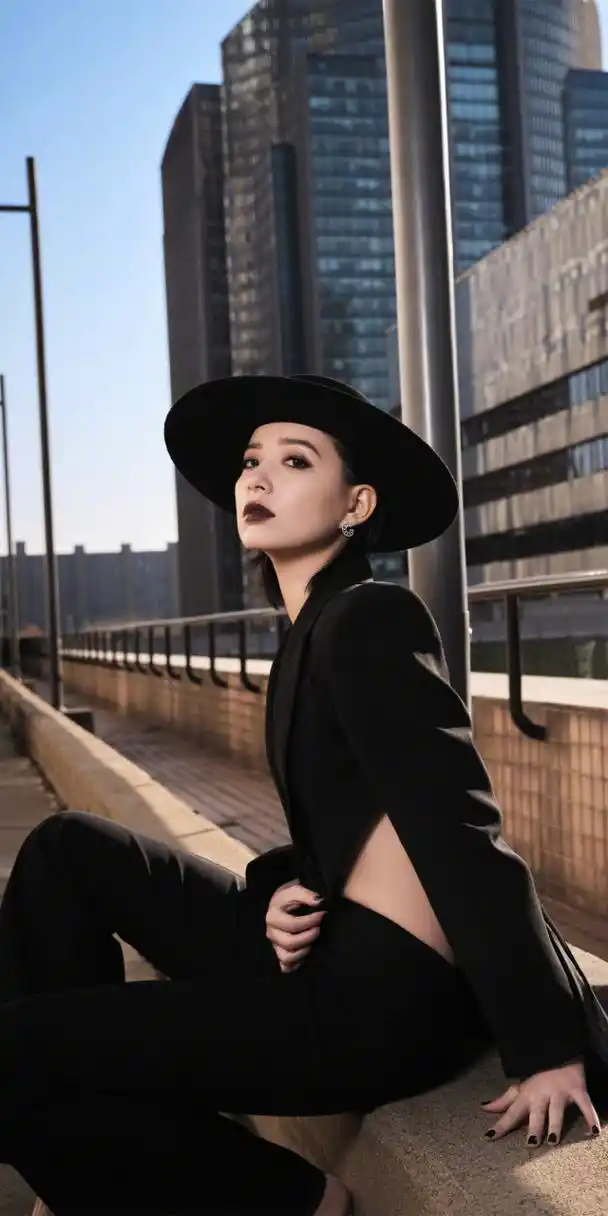 李斯丹妮,酷感帅气黑色系写真壁纸图集