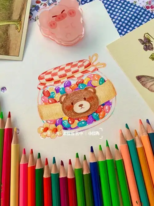 彩铅小熊糖果