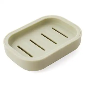 双层带盖香皂盒浴室卫生间沥水肥皂盒旅行便携皂托简约肥皂架 浅绿色