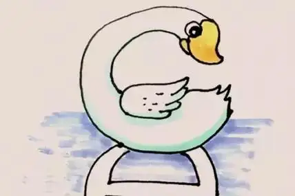 倒影鹅简笔画