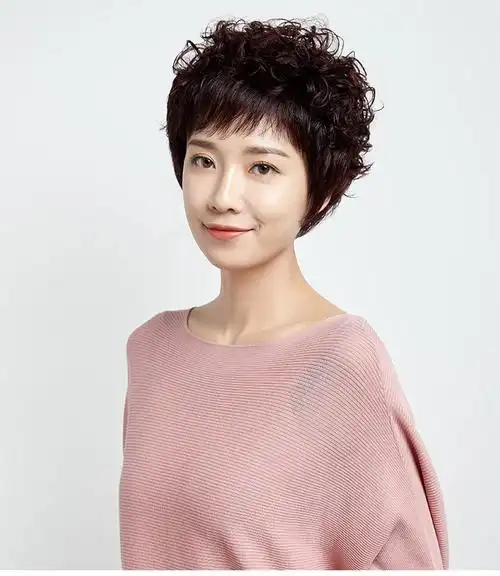 真发 假发女 短卷发泰迪羊毛卷蓬松发型精修全头套发套厂家现货