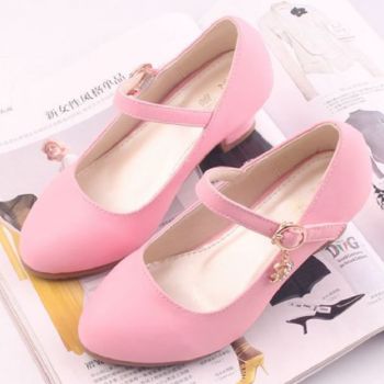 4公主鞋5新款儿童鞋子6高跟水晶鞋7小孩春秋8岁9皮鞋学生单 粉色 29码