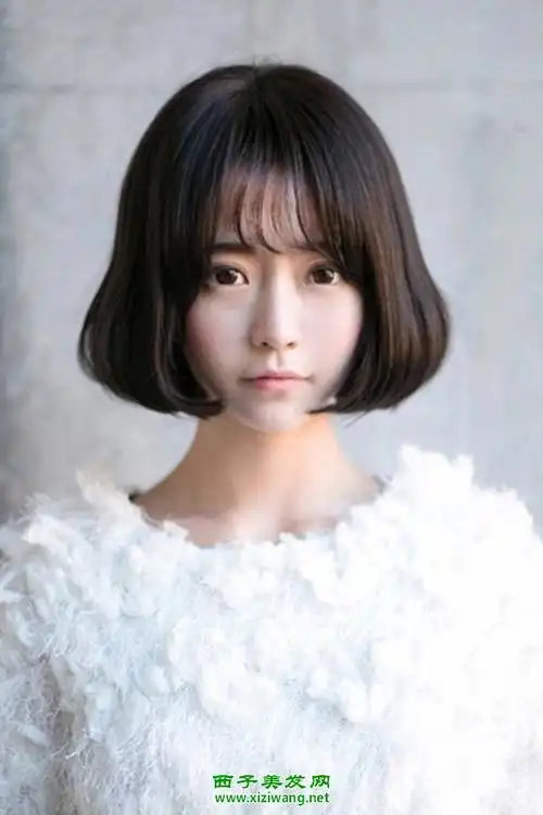 短发空气刘海梨花头发型图片