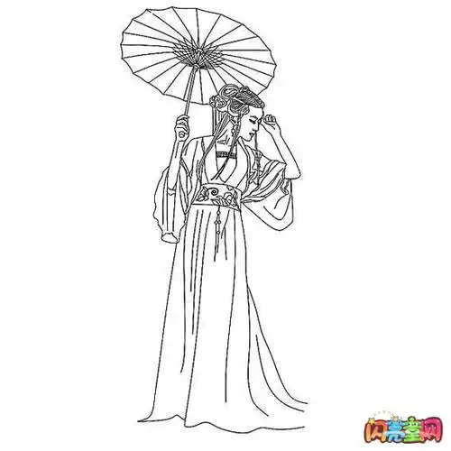 婀娜多姿的古代美女简笔画