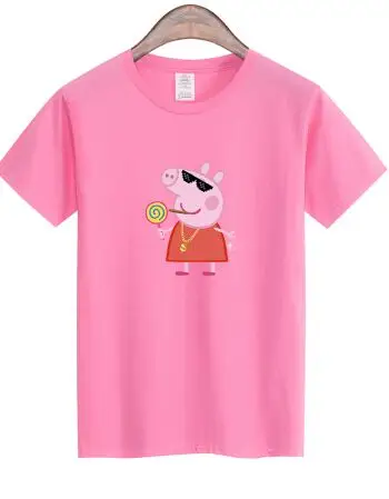 火山鸟小猪佩奇t恤衣服女卡通 小猪佩琪t恤 社会人短袖情侣装抖音女