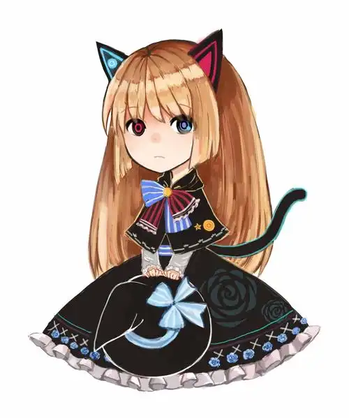 0w0哥特风女巫装 高科技猫耳 金色头发加异瞳什么的 【最喜欢萝莉了0