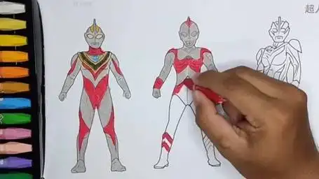 如何教孩子绘画动漫,我们一起画画奥特曼 (8)