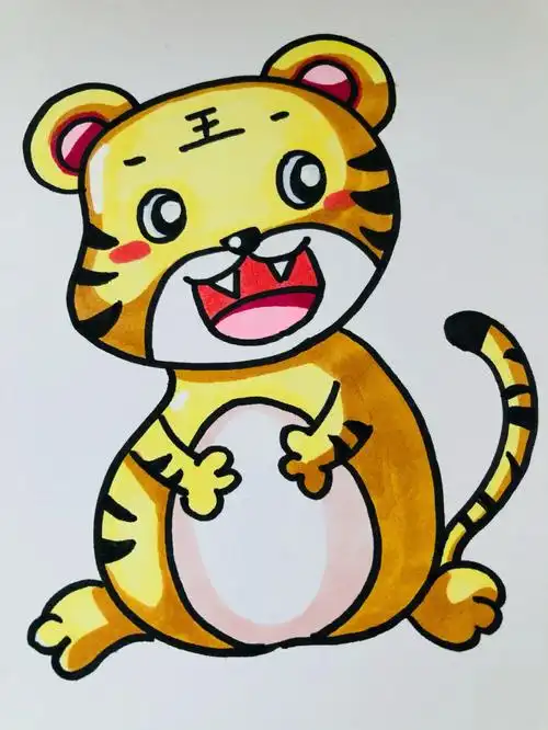 儿童画动物篇小老虎