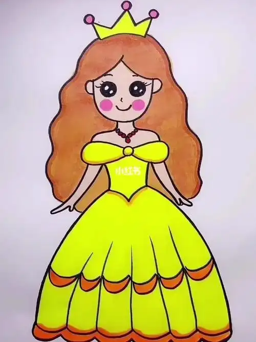 立体幼儿简笔画小公主