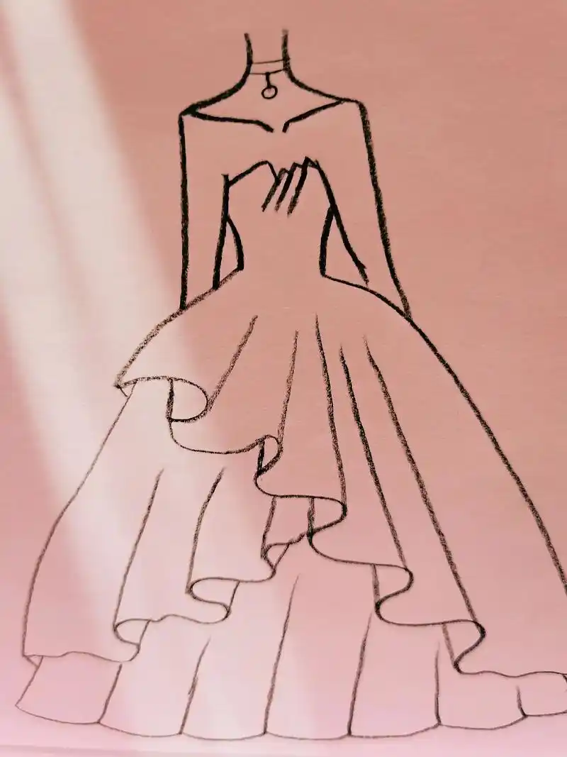 一看就会的婚纱简笔画.#图文伙伴计划 #图文来了 小孩一看都 - 抖音