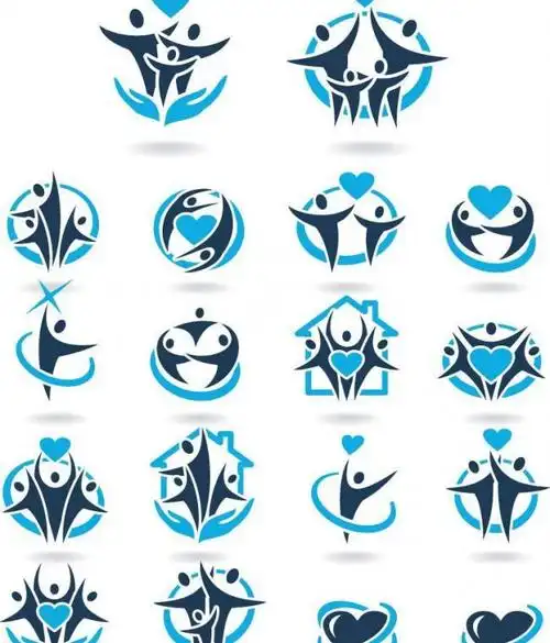 人形爱心团队logo设计图片矢量图免费下载_eps格式_编号12384357-千