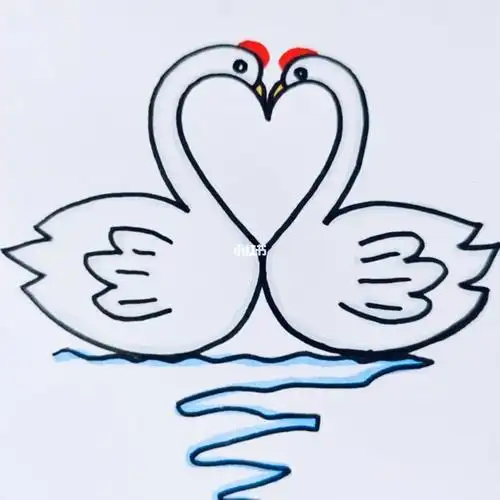 简笔画  #家庭教育  #大白鹅  #施华洛世奇