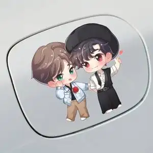 moyun1188淘宝博君一肖q版汽车卡通贴纸肖战王一博电动摩托车头盔