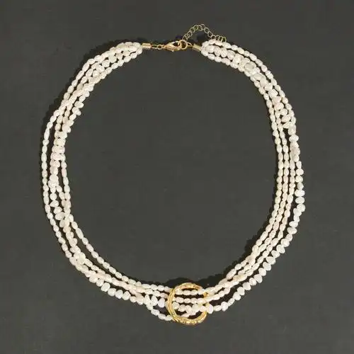 2021新品欧美淡水珍珠多层叠带专柜款跨境ins复古贵气珍珠项链