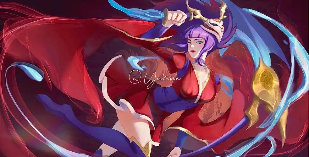 阿卡丽鬼舞姬同人图|插画|创作习作|yukinaaaaaa - 原创作品 - 站酷