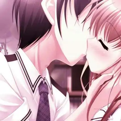 舌吻动漫情侣头像一左一右高清图片 情歌合衬旧梦成妆 - 动漫头像