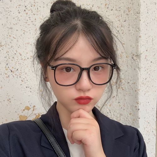 黑色圆框眼镜女 复古