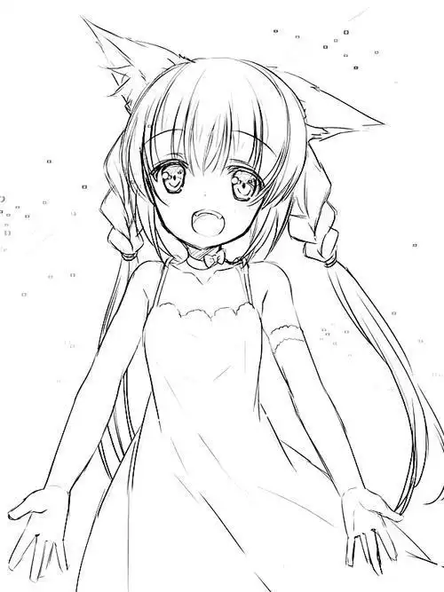 动漫少女简笔画绘画教程卡通女孩简笔画画法步骤图解女孩弹琴的简笔画