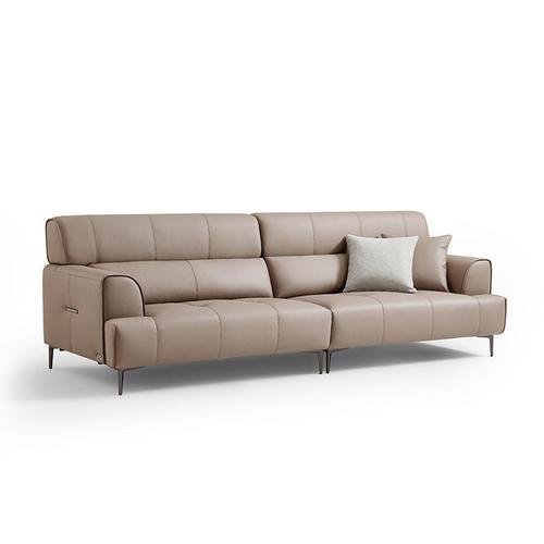 现代简约头层牛皮真皮沙发直排家用客厅小户型直排家具分段靠包