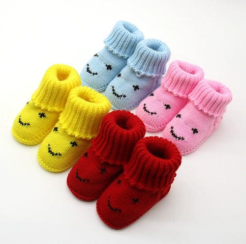 软底针织满月鞋鞋手工编织子婴儿学步鞋6个月新生儿毛线鞋