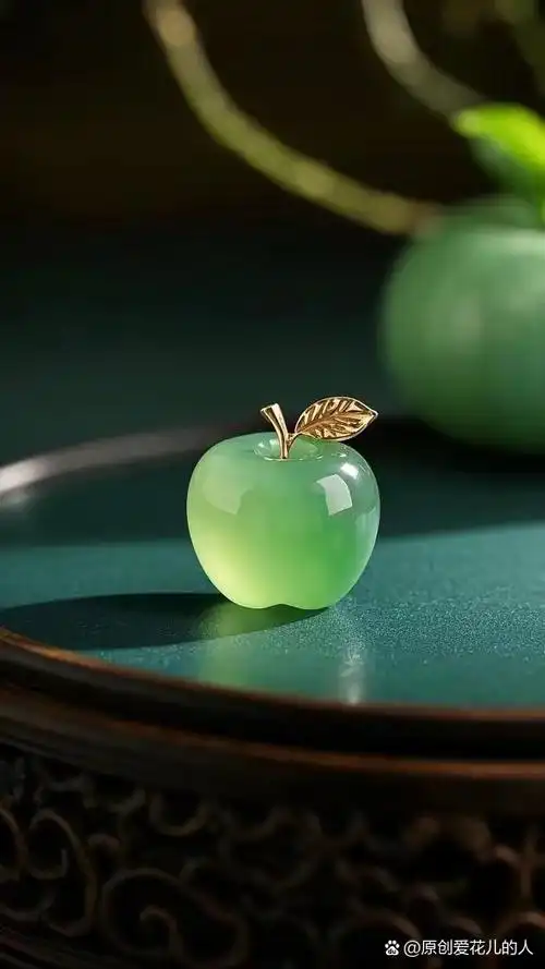 平平安安圆圆满满的玉雕苹果图片!晶莹剔透的玉苹果图片!