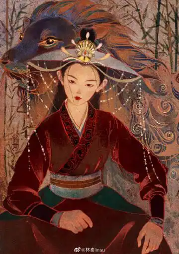 林素linsu 手绘超话 古风拟人【狮子座】 #插画##壁画##绘画