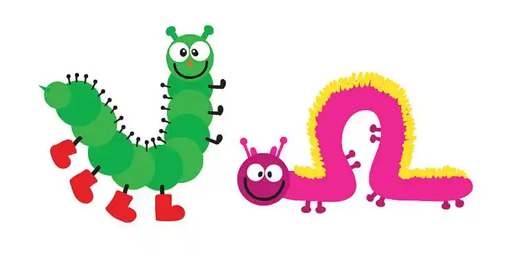 卡通毛毛虫昆虫矢量插图图片下载