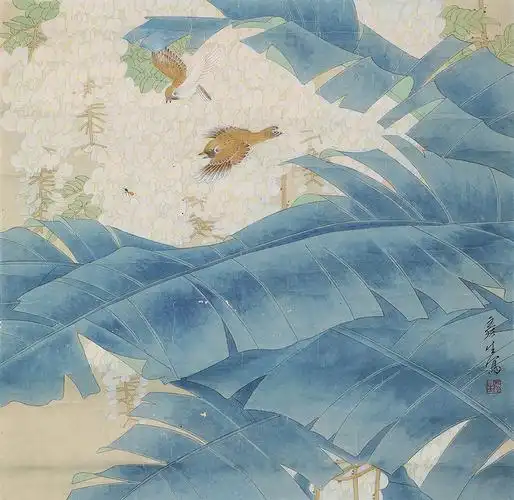 挹秋爽—当代水墨及架上绘画 周彦生 紫藤双雀 lot