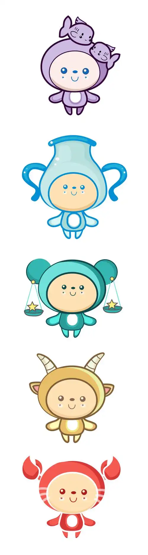 十二星座卡通吉祥物设计