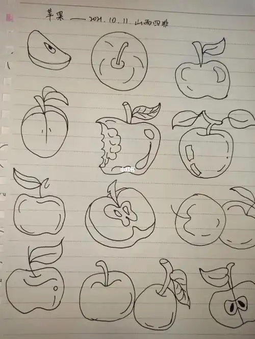 今天的简笔画是苹果96#画画  #绘画日常  #坚持  #我要变自信