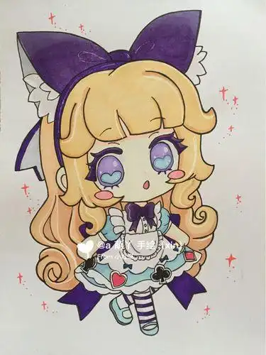 二创史迪仔,q版动漫人物绘画步骤教程迷你世界q版人物手绘画线稿上色