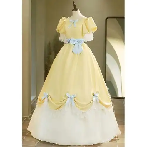 晚会主持人礼服端庄大气艺考蓬蓬裙民歌独唱音乐会美声古筝演出服