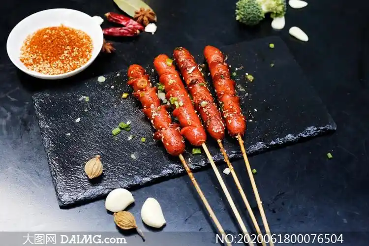 烤香肠美食摄影图片_大图网图片素材