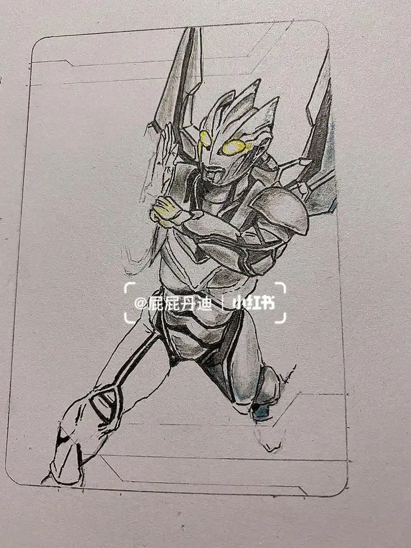 手绘诺亚奥特曼or卡 奥特四杰 好多小朋友留言想看我画诺亚奥特曼