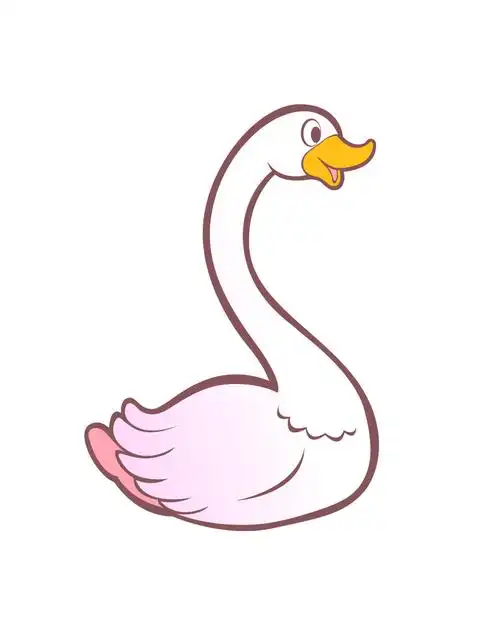 矢量卡通小白鹅eps