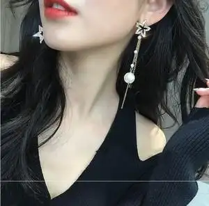 长款个五角星耳环修饰脸型2020气质潮新款百搭圆脸耳钉洋气