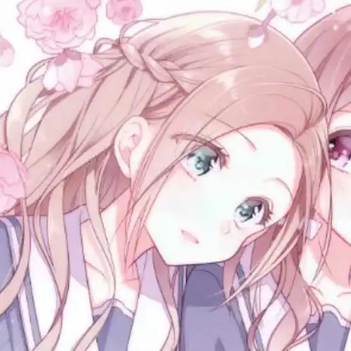 手绘少女心闺蜜双人头像