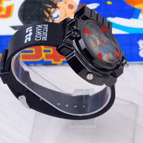 动漫名侦探柯南激光麻醉手表红外线男孩学生儿童电子表玩具礼物_不