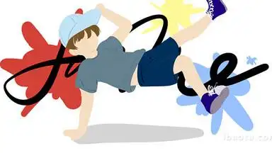 易用卡通mg动画舞蹈男孩在跳街舞