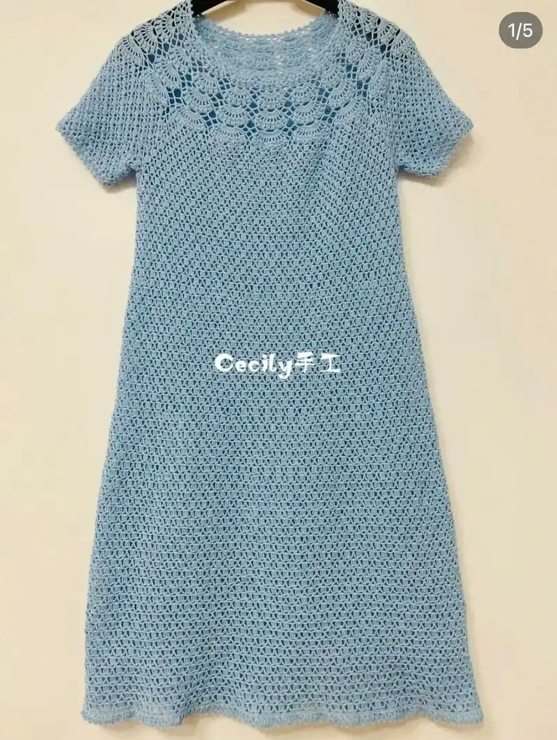 蕾丝线钩针连衣裙 太漂亮啦 喜欢的姐姐收藏图解哦#毛线编织  - 抖音