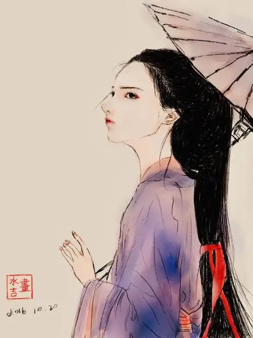 古风插画人物侧脸练习