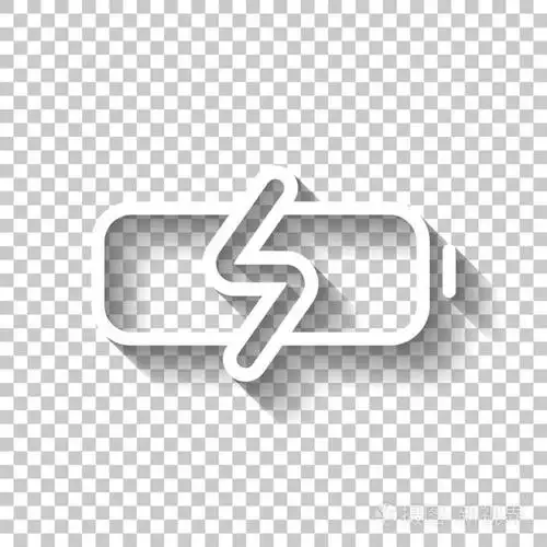 简单充电电池充电水平. 带有透明背景阴影的白色图标