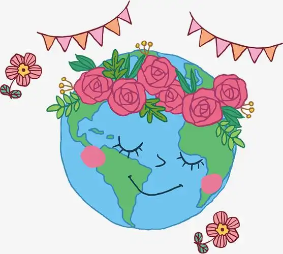 手绘世界母亲地球日手绘矢量素材