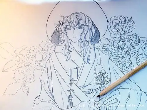 铅笔彩绘的白无垢莱因哈特