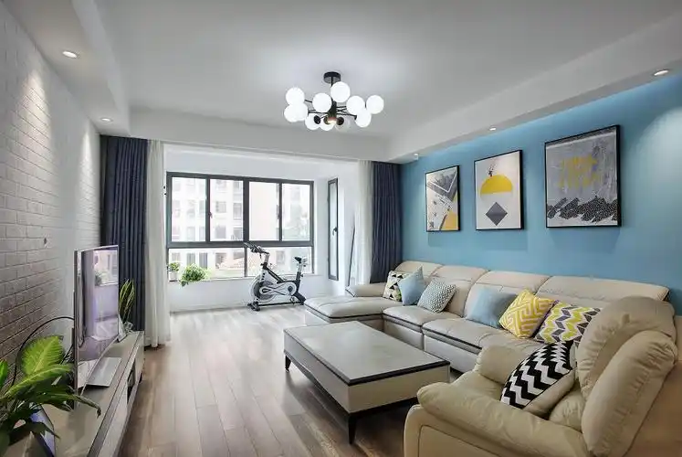 松江菲诗艾伦120平轻奢风格三房装修效果图