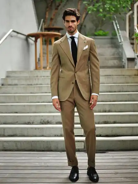 裁圣男装品牌2020秋季棕色西装套装