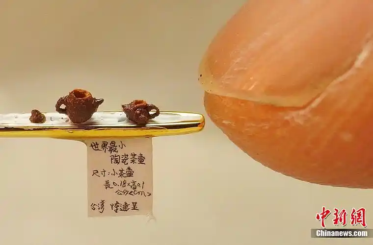 台湾微雕家雕刻堪称世界最小陶瓷茶壶