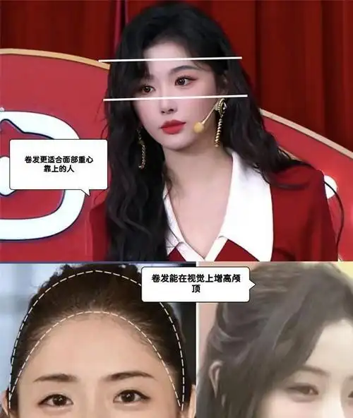 也就是视觉重心集中在眉眼位置的长相,配上发根被烫蓬松的卷发